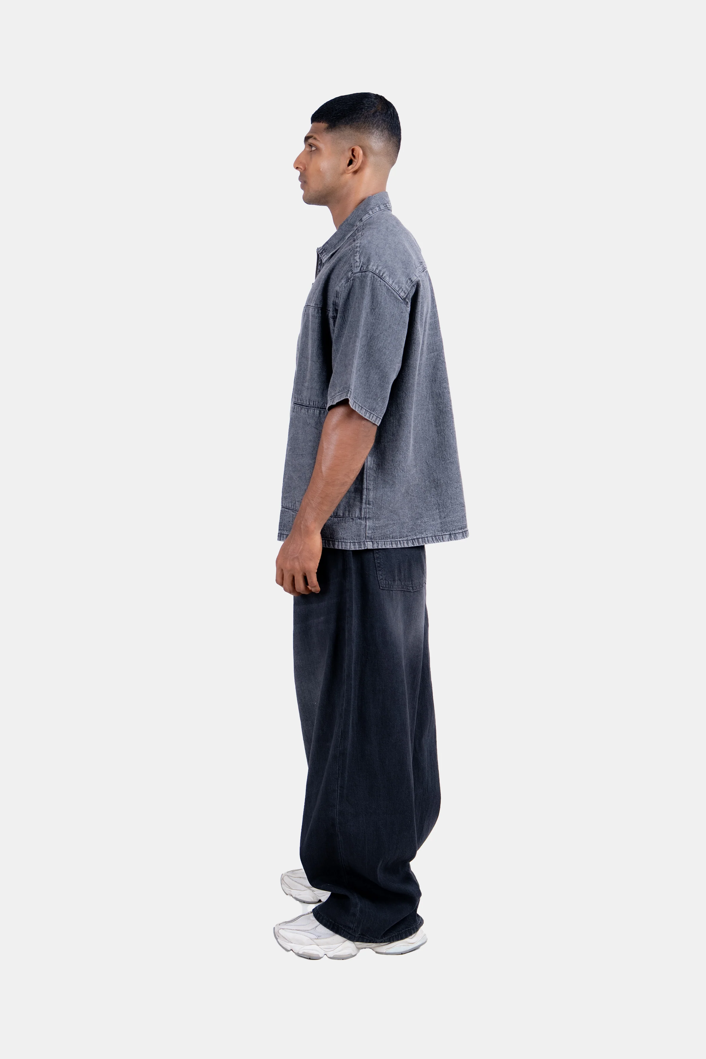Hustle Men's Denim Shirt - Everyday Casual - Image 4